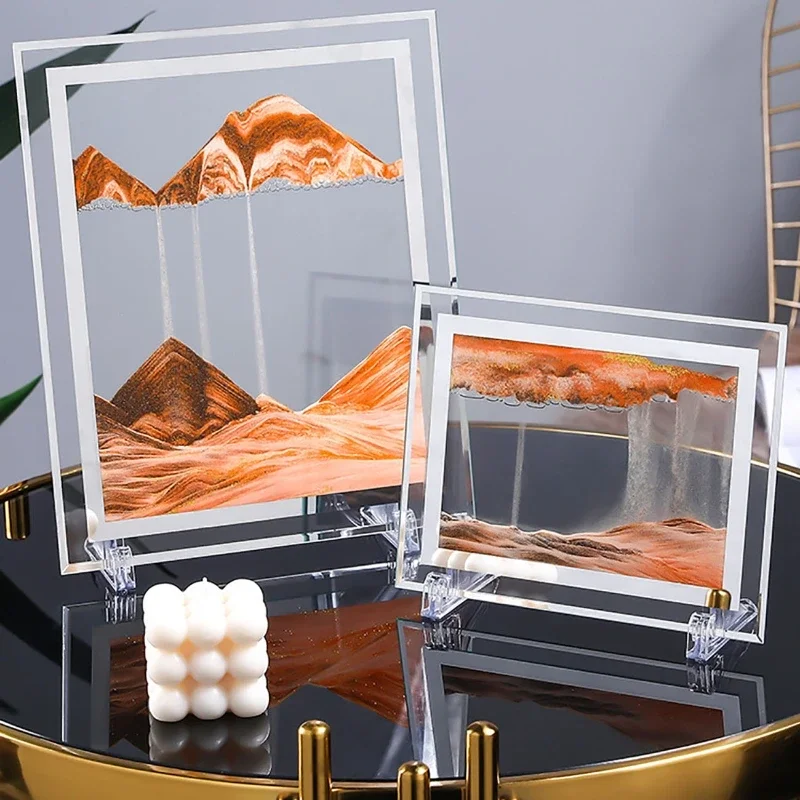 3D красочная рамка с движущимся песком струящийся песок художественная картина