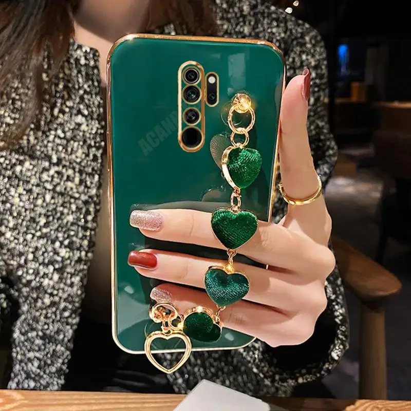

Love Heart Bracelet Plating Case On For Xiaomi Redmi Note 8 Pro 8t Note8 2021 9 9pro 8pro Luxury Chain Cover Note8pro Redmi9 9c