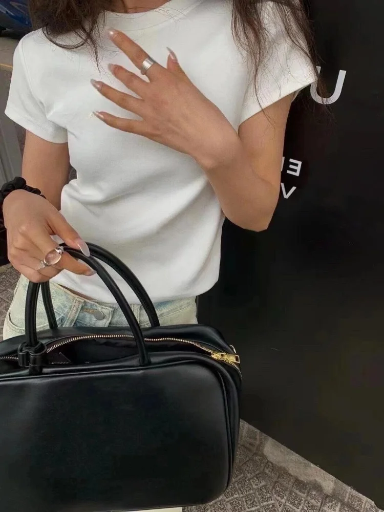 Большие размеры белая футболка с вышивкой букв Choic женская короткими рукавами 24