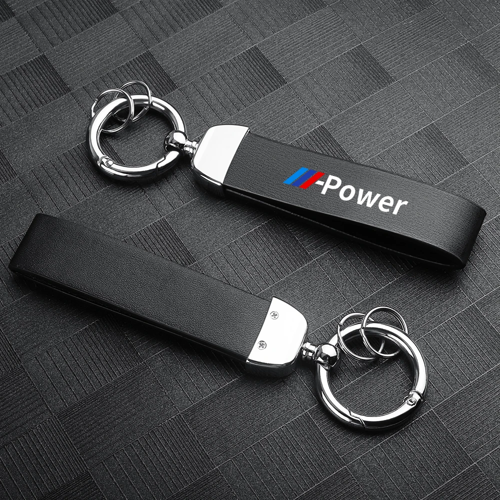 

Car Styling Leather Badge Keychain Keyring Men Women Business Gifts Accessories For Bmw M Power M3 M5 X2 E46 E90 E60 F11 E30 E70