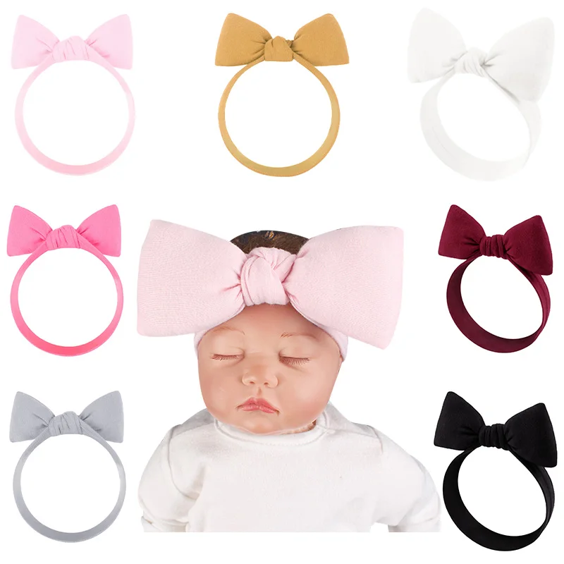 

JANGANNSA Hair Accessories for Newborns Infants Toddlers and Kids Baby Girls Big Bows Headbands Elastic Cotton Hairbands Turban