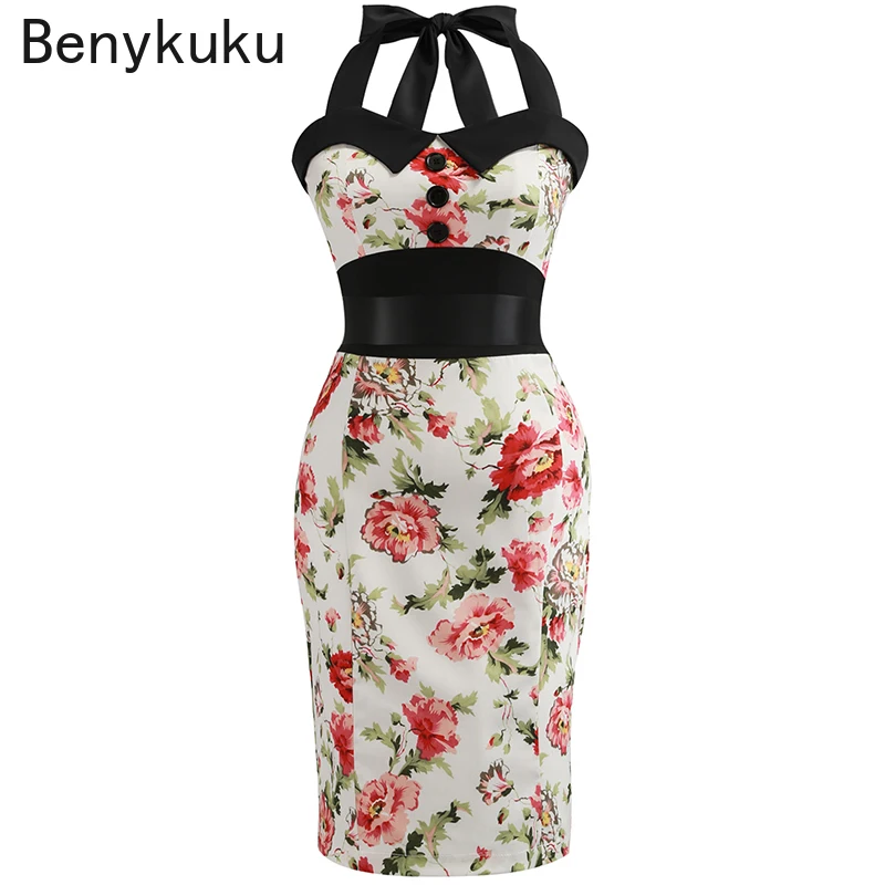 Женское винтажное платье в горошек розовое стиле Одри Хепберн с лямкой на шее