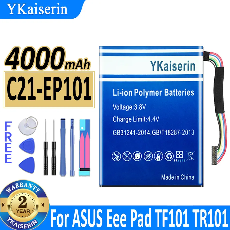 

YKaiserin C21-EP101 Tablet Battery Replacement for ASUS Eee Pad Transformer TR101 TF101 C21EP101 4000mAh with Tools Adhesiv