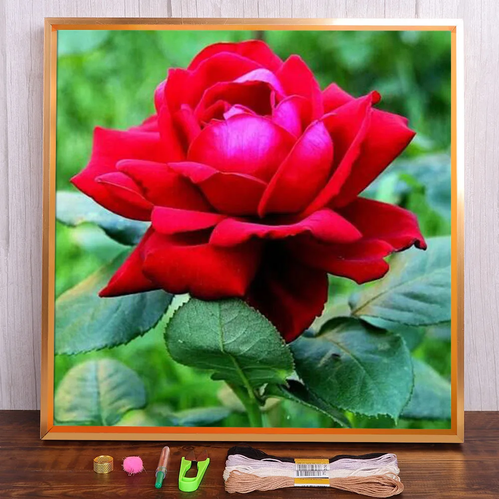

Flowers Printed Canvas 11CT Cross-Stitch Patterns Embroidery DMC Threads Needlework Sewing Handicraft Knitting Sales Needle
