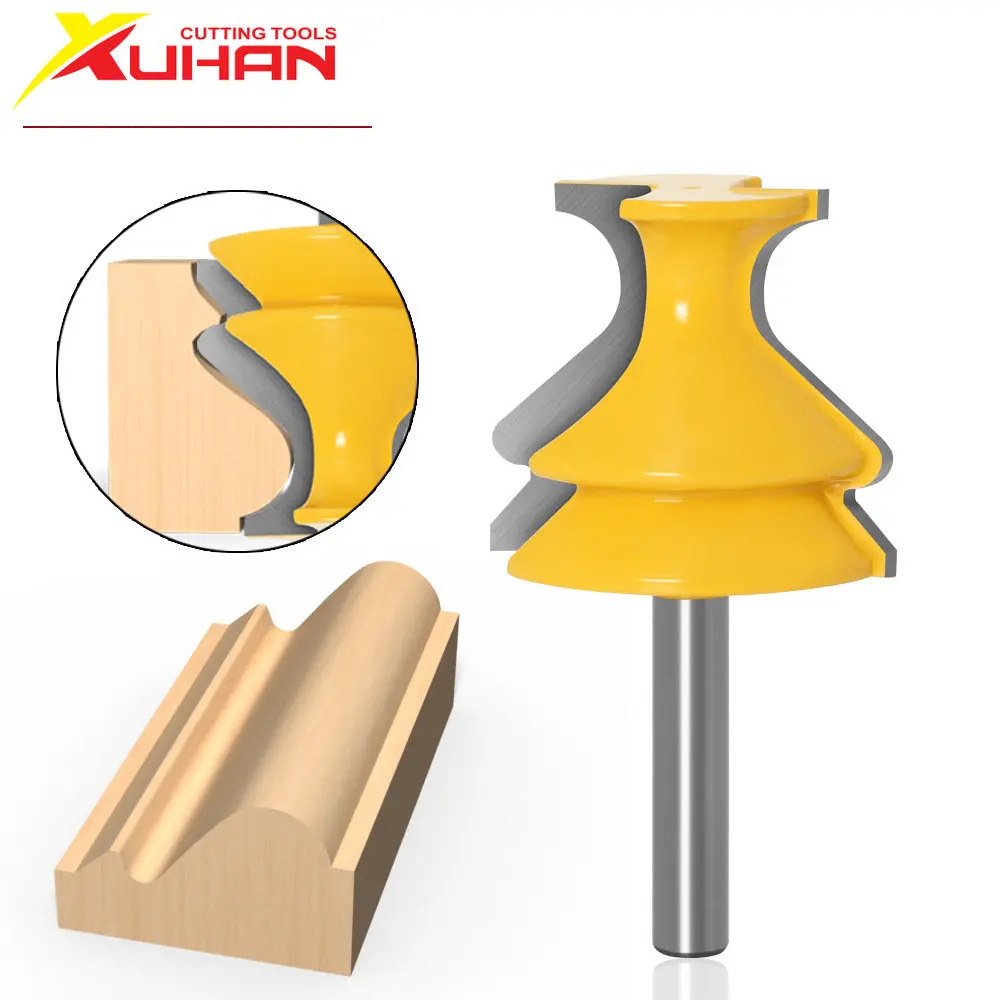 

1pcs 8mm Shank Architectural Molding Handrail Router Bits Set Casing Base CNC Line Woodworking Cutters Face Mill