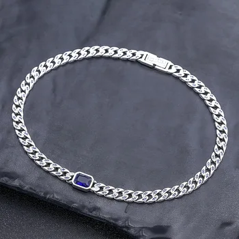7mm Width Real Silver Cuban Chain For Women S925 Sterling Silver Gorgeous Necklace Lady Fine Jewelry 2
