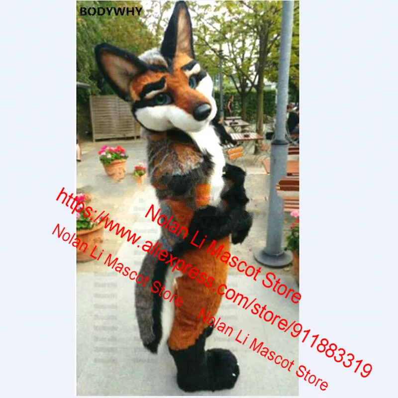 Заводская розетка длиннохвостый хаски собака лиса Волк Талисман Костюм унисекс