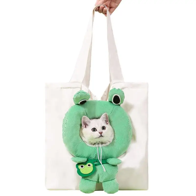 

Сумка на плечо для домашних животных, регулируемая вместительная сумочка для переноски кошек и собак в форме лягушки, удобный тоут для домашних животных
