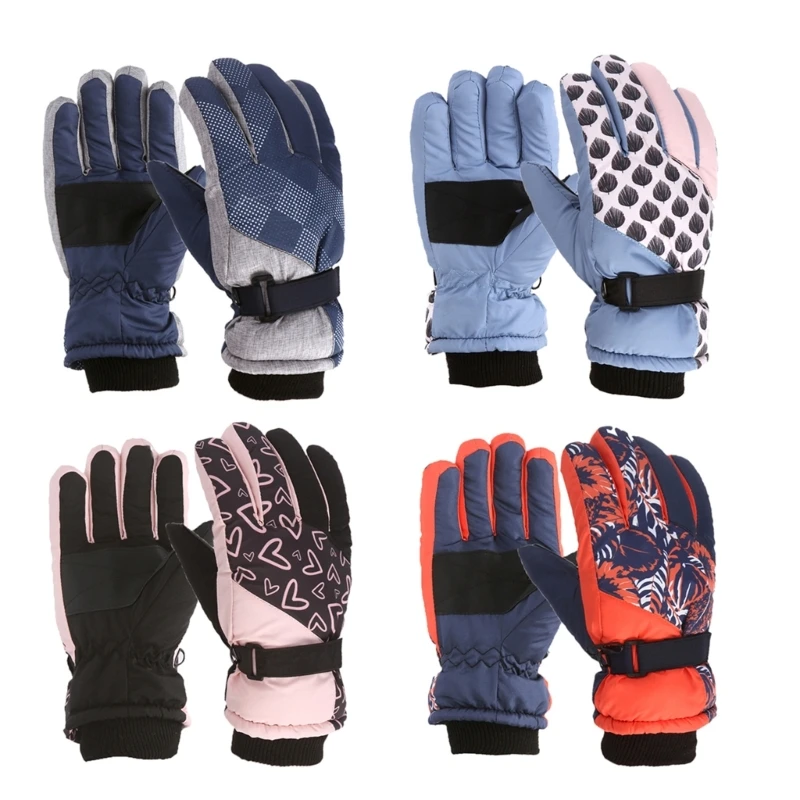 

Warm Ski Mittens Kids Winter Gloves Toddler Thicken Warm Gloves Windproof Full Finger Mittens Boys Girls Sports Gloves