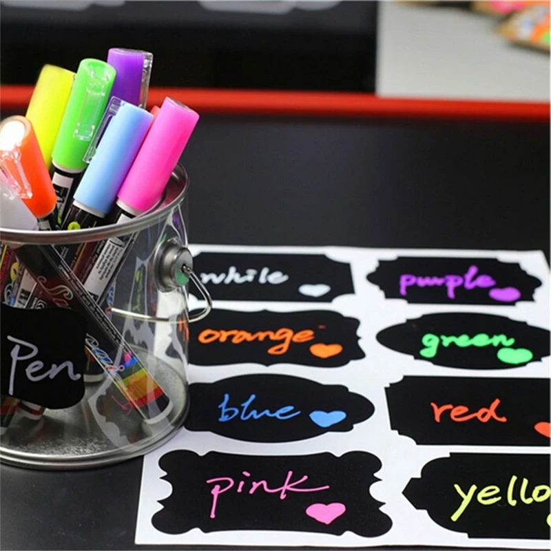 

1Pcs White Board Maker Pen White Board Whiteboard Marker Liquid Chalk Erasable Glass Ceramics Maker Pen Easy Erasing 8 Colors