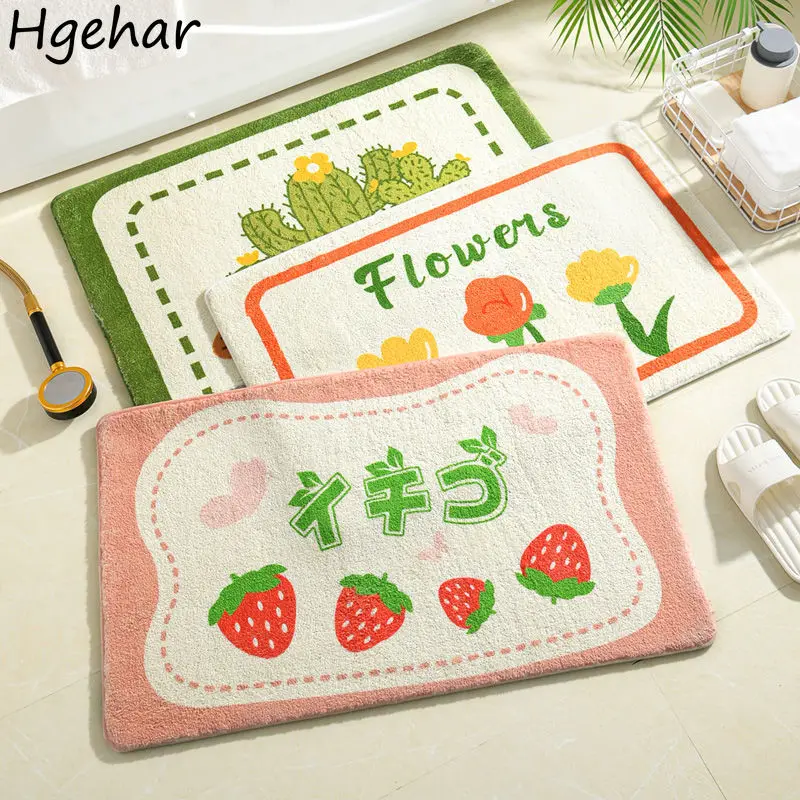 

Cartoon Bath Mats Welcome Entrance Door Mat Absorbent Home Living Room Floor Stair Kitchen Non-Slip Shower Bathtub Side Tapis