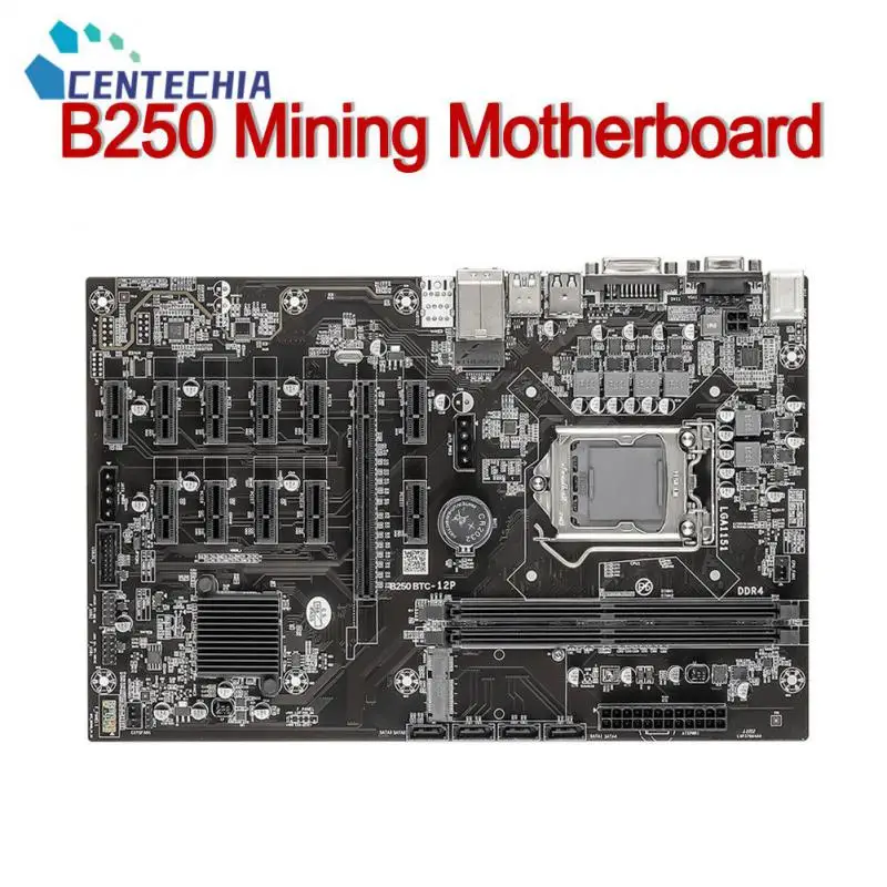 

Bitcoin Btc Eth Miner Over Voltage Protect Lightweight B250 Mining Motherboard Portable Black Pcie X1 Pci-e X16 Motherboard