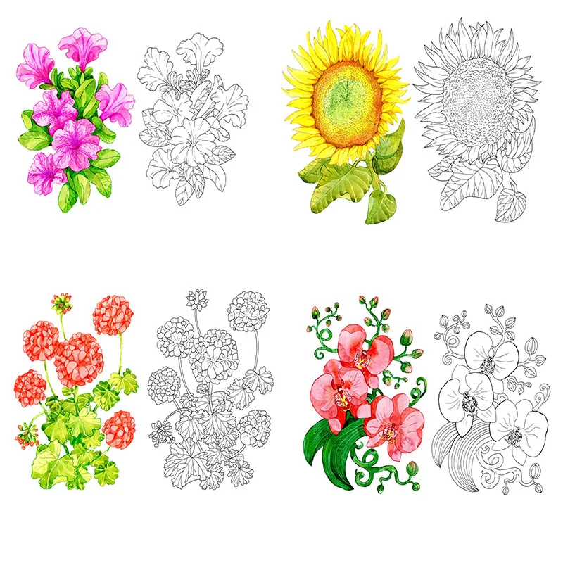

AZSG New 2023 Hand painted flowers Clear Stamps For DIY Scrapbooking/Card Making/Album Decorative Silicone Seals Crafts