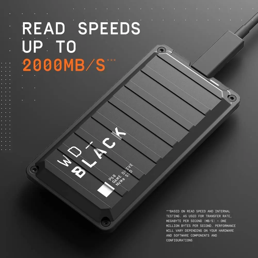 Западный цифровой WD чёрный P50 500 Гб 1 ТБ 2 игровой диск SSD Портативный внешний