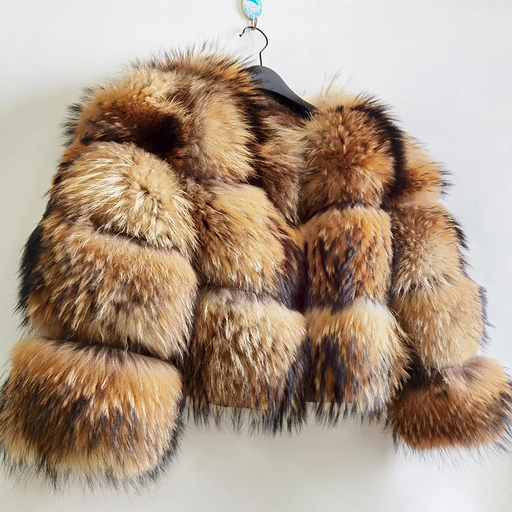 Women's Fur Coats Winter Warm Jacket Fox Raccoon Real Furr Fashion Slim Vests Natural Long Sleeve Hooded For Female Y2K Clothes