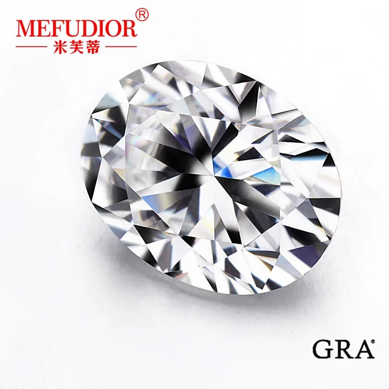 

Oval cut Loose Moissanite Diamonds GRA Certified White D Color VVS Egg Shaped Diamond Gemstone Faceted Jewelry