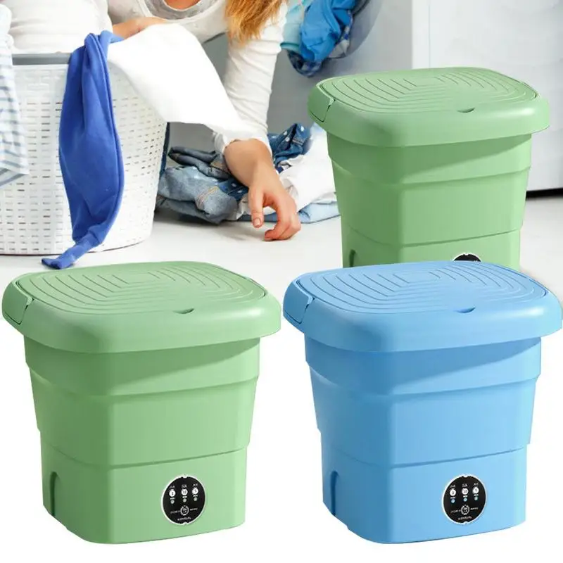 Мини стиральная машина с таймером Складная шайба сенсорным экраном адаптером