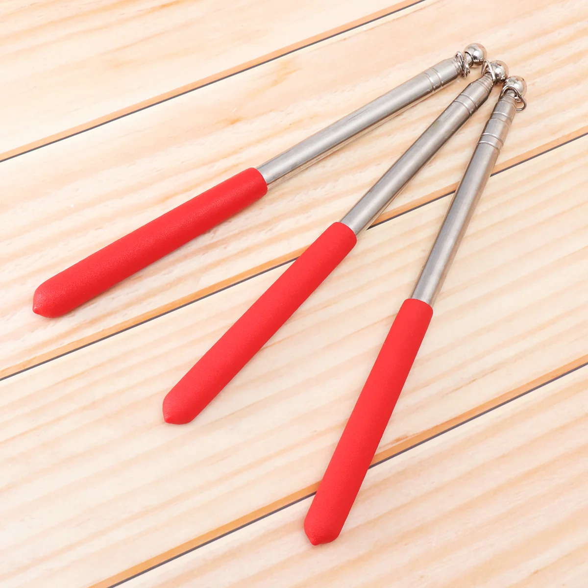 

3Pcs Stretchable Flagpoles Stainless Steel Utility Sponge Handle Telescopic Flag Posts for School Outdoor