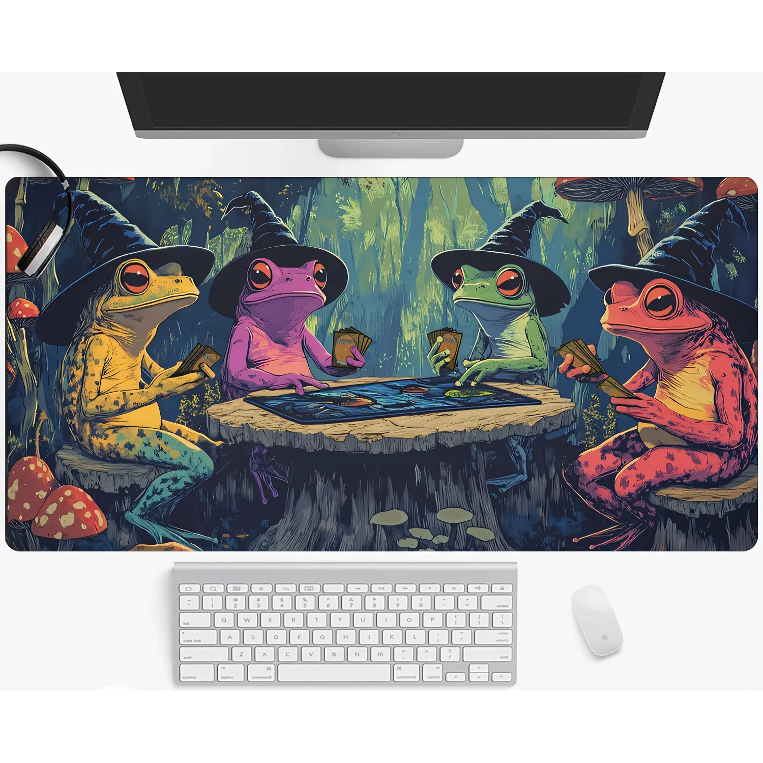 Фото Волшебный игровой коврик, игровой коврик с изображением лягушки, волшебника, аниме, настольный коврик, аксессуары для ПК, 35X60 см, коврики для мыши, коврики для мыши с лягушками, волшебный ковер №3