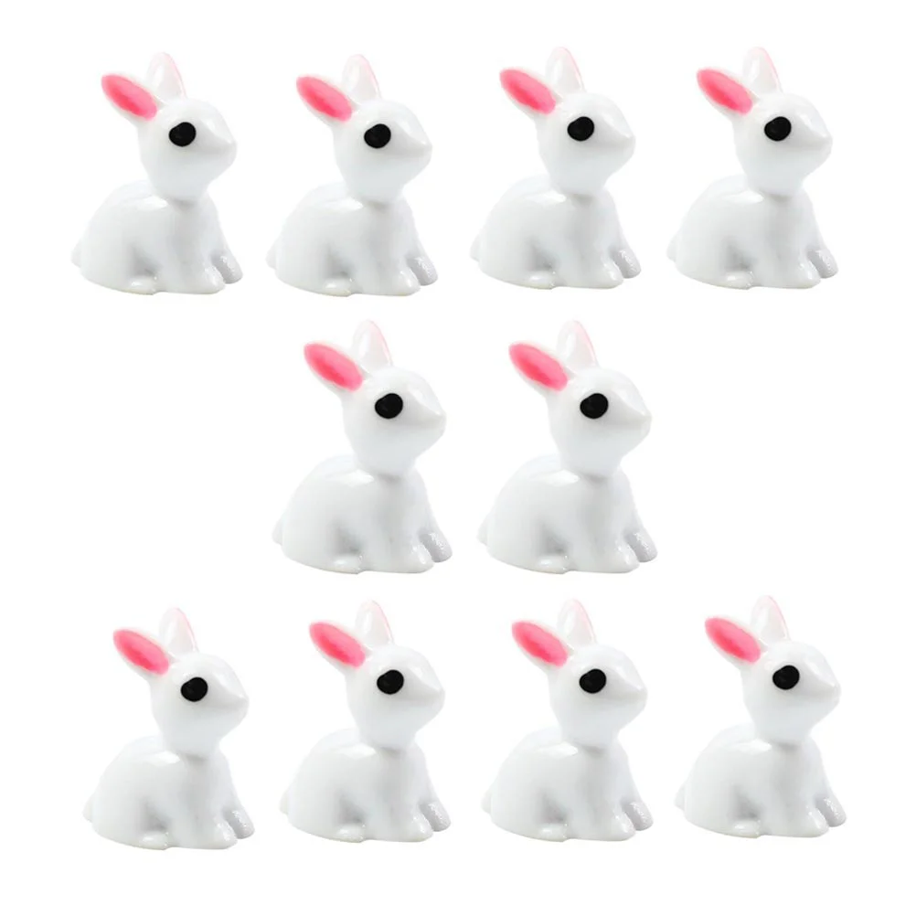 

10PCS Rabbit Figurine Sculpture Figure Rabbit Decoration Micro Landscape Figurines Rabbit Table Decorations Rabbit Figures