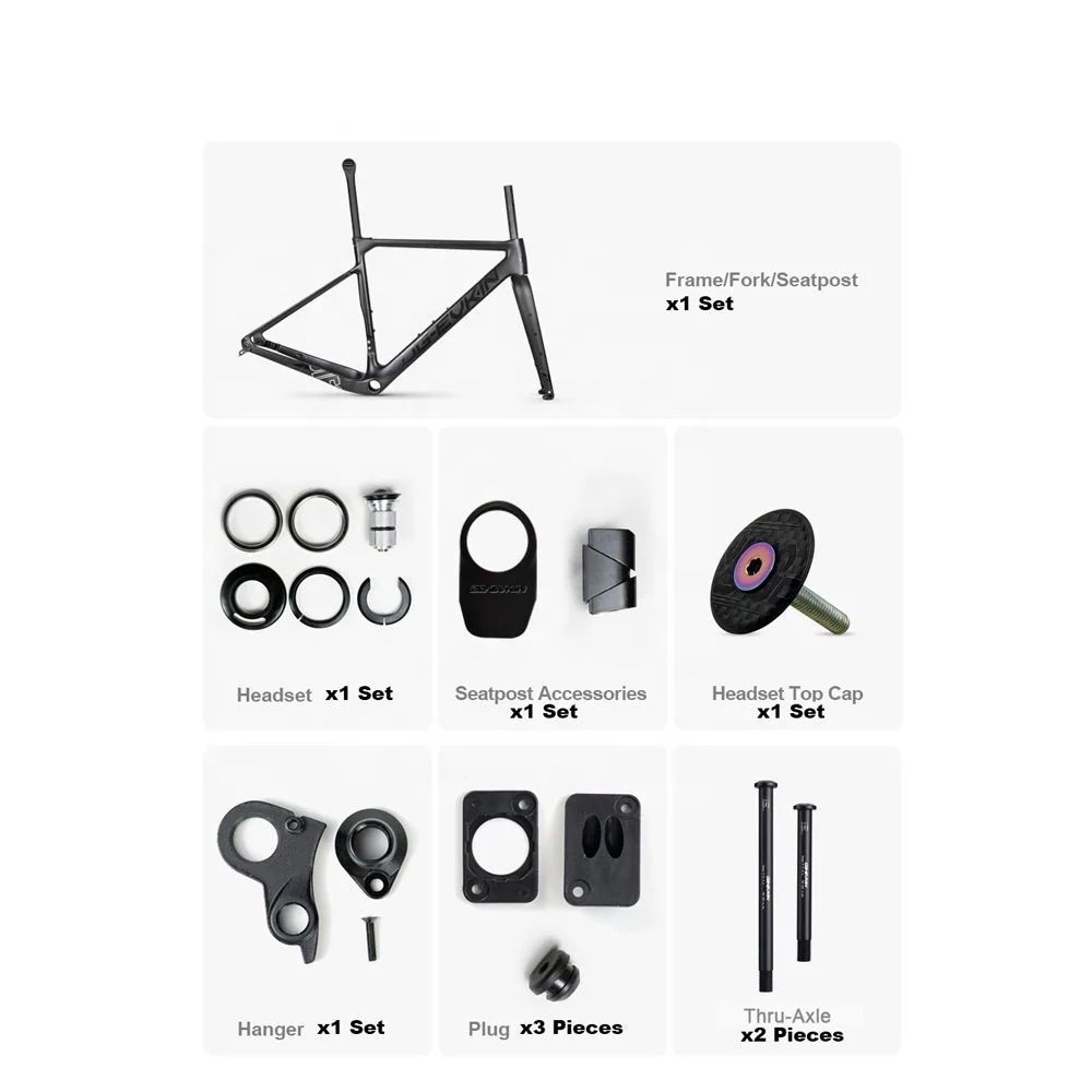 T800 карбоновая рама для дорожного велосипеда дисковый тормоз 700C набор рамок