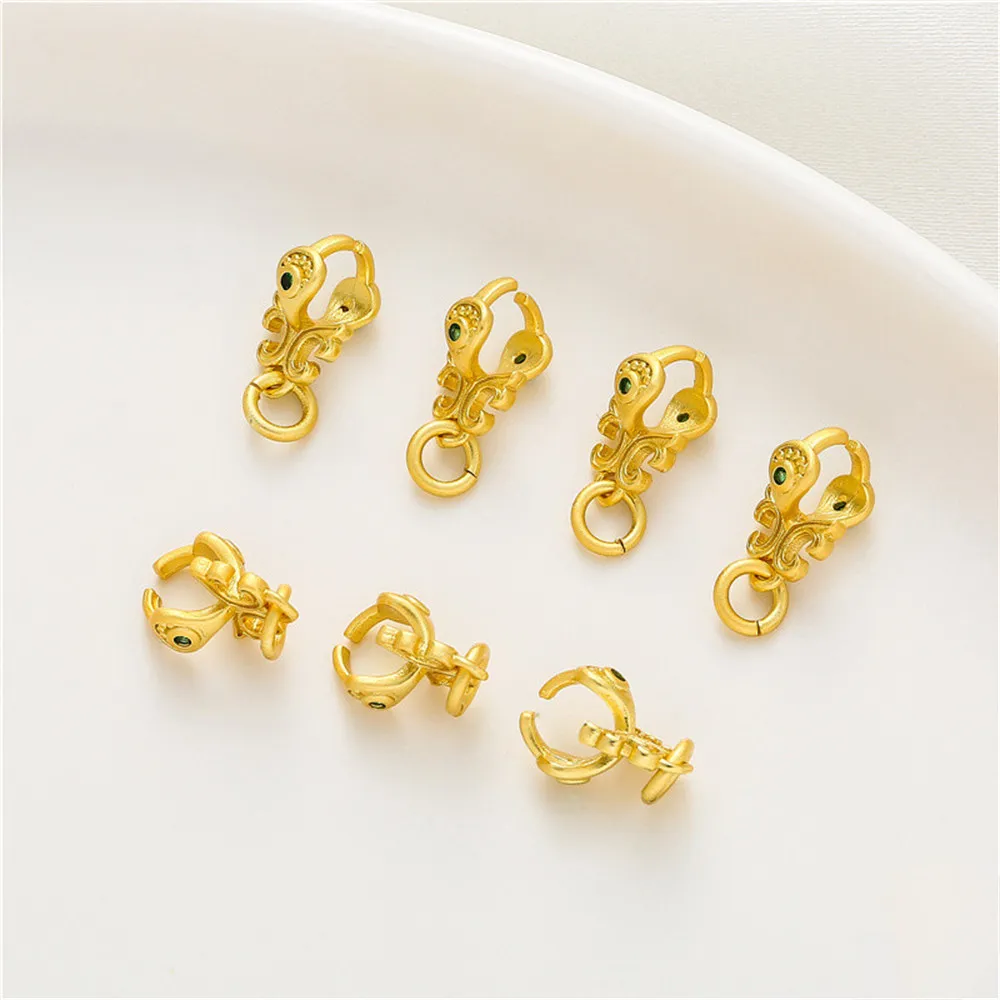 

Sand gold green zirconia clip buckle diy accessories pendant melon buckle handmade bracelet necklace jewelry materials