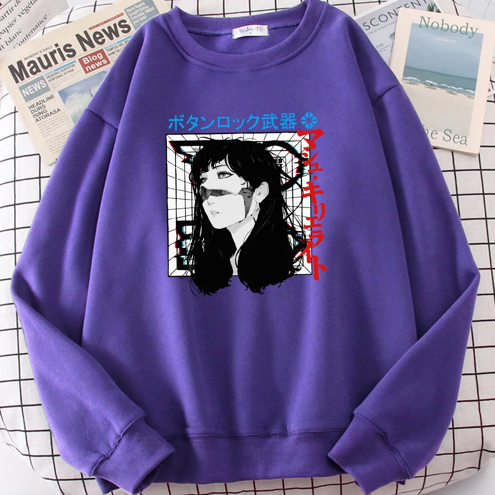 

Cyberpunk Cyborg Girl Vaporwave Urban Style Japanese Print Men Hoodie Autumn Fleece Sweatshirt Oversize Clothes Male Pullovers