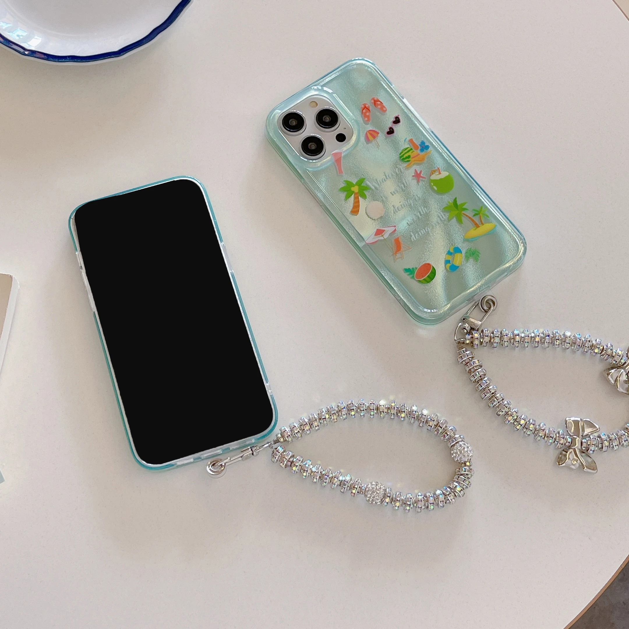 Модный зеленый чехол для телефона с рисунком оловянной фольги iPhone 15 15pro 15promax 14 14pro