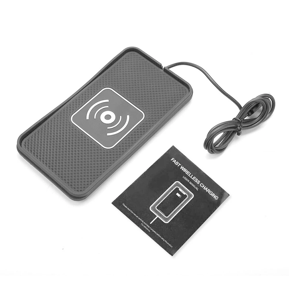 

1x Universal Wireless Car Phone Charger Fast Charging Silica Gel Black Pad Mat 185×75×6mm Durable Fast Charging Anti-skid Rubber