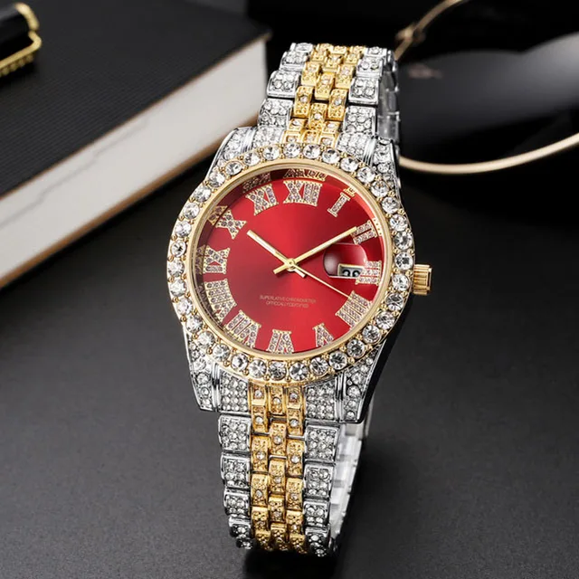 Diamond Women's Watches Gold Wrist Watch Luxury Rhinestone Bracelet 2