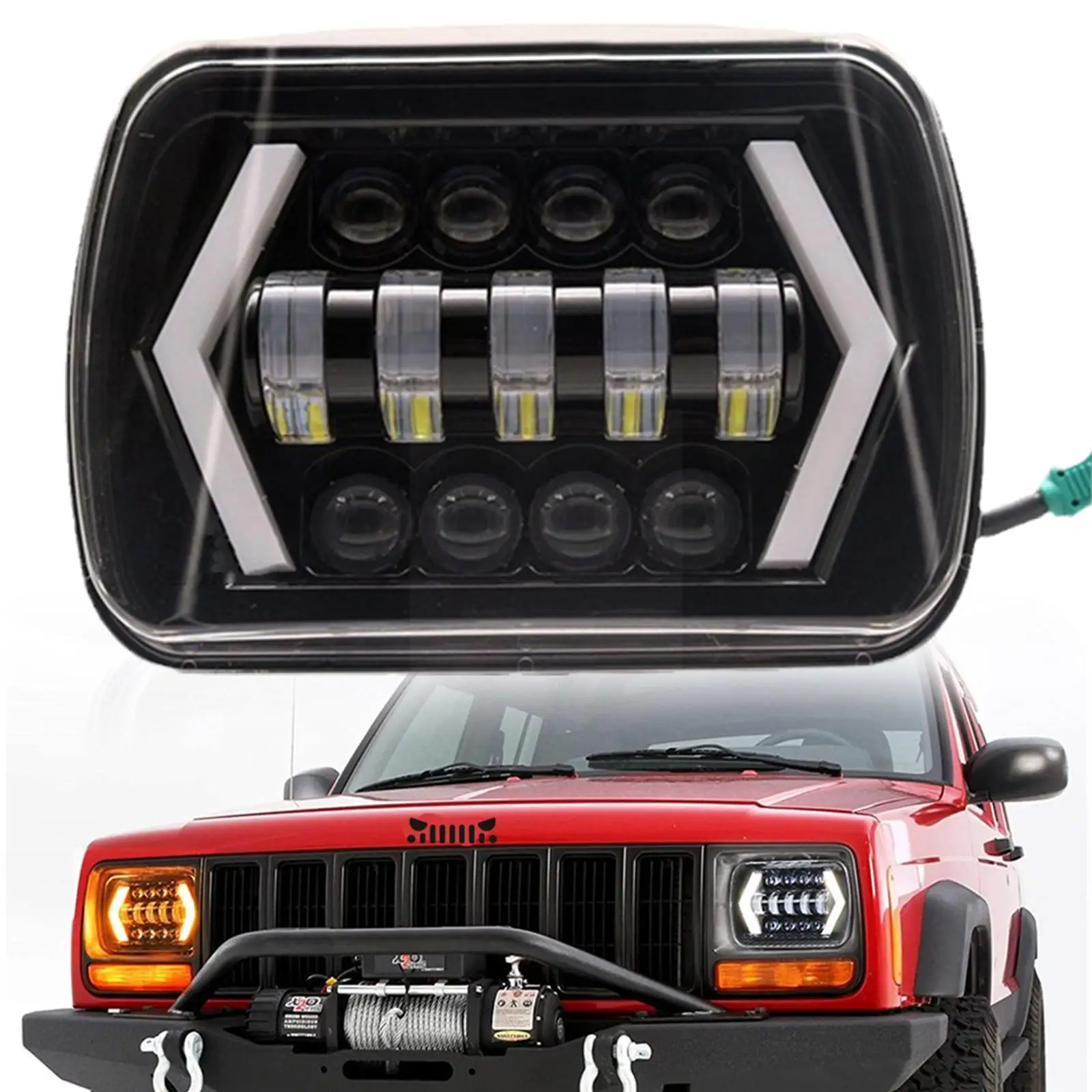 

Автомобильный светодиодный головной светильник H4, светодиодный противоударный нержавеющий светодиодный светильник со стрелкой, водонепр...