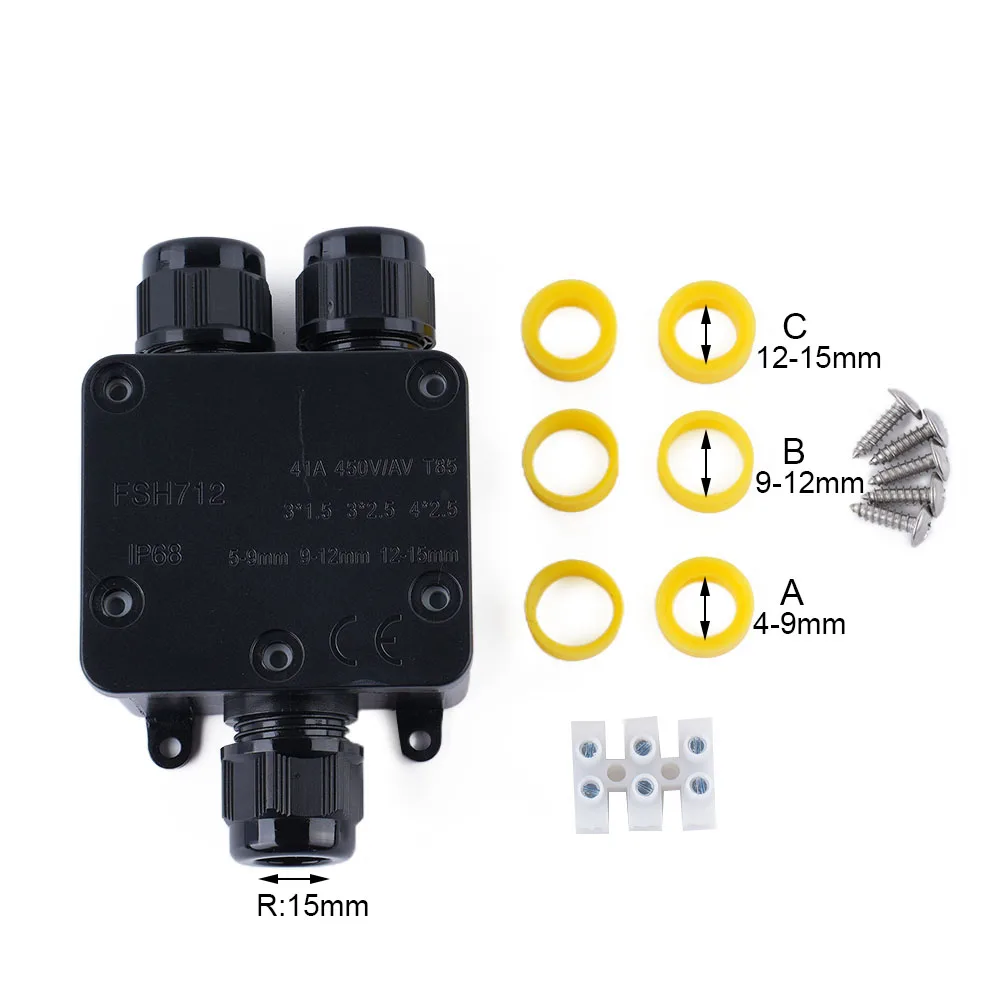 

Durable High Quality Junction Box Accessories Antistatic Black Dustproof PC T85 ℃ - 110 ℃ Waterproof Ø 4-15 Mm
