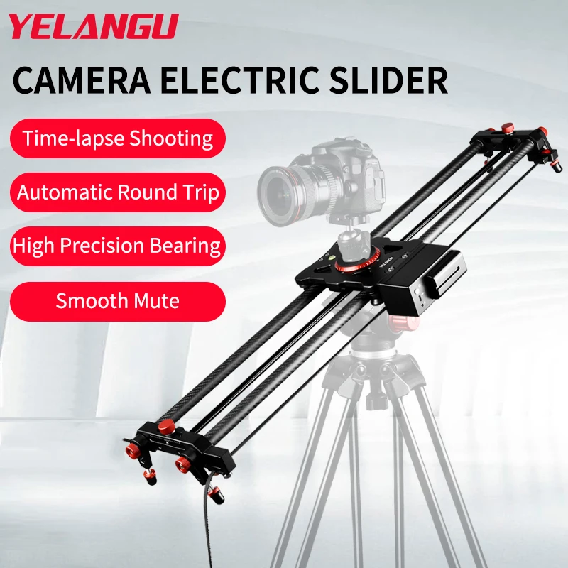 

YELANGU Professional Camera Slider for DSLR Camera Motorized Video Carbon Fiber Track Rail with Mute Wireless Remote Control