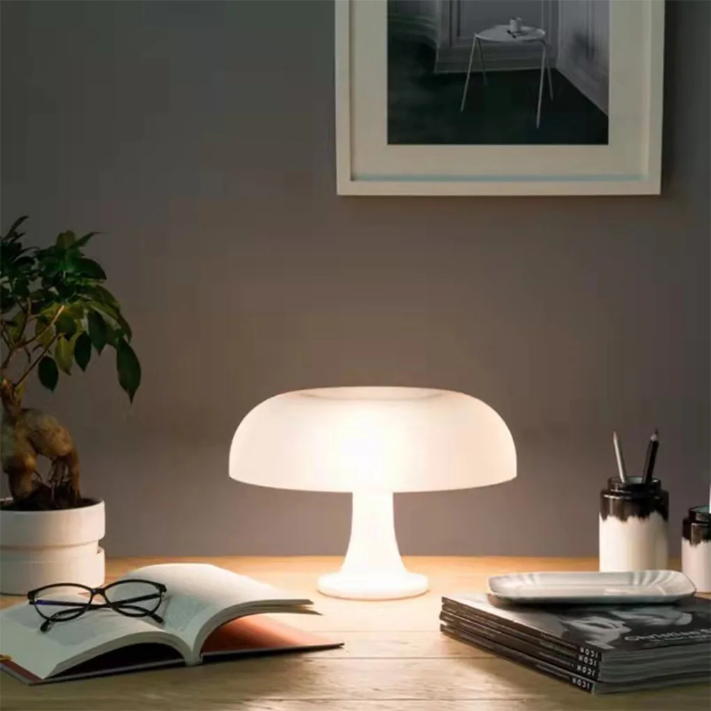 

Mushroom Table Reading Light Modern Atmospheres 3 Colors Dimmable Desk Lamp Tabletop for Home Bedroom Office White