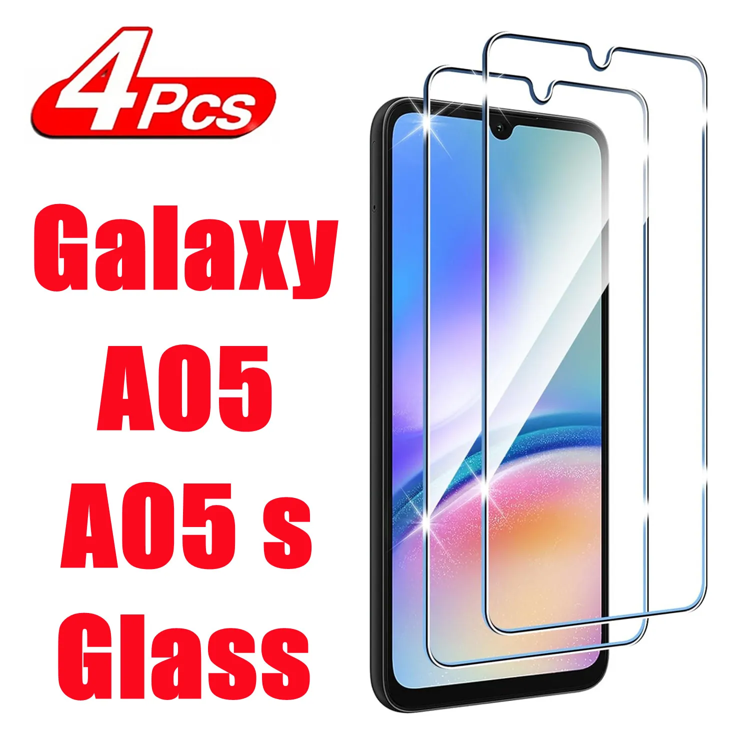 1/4 шт. 10D закаленное стекло для Samsung Galaxy A05 A05s Защитная стеклянная пленка экрана