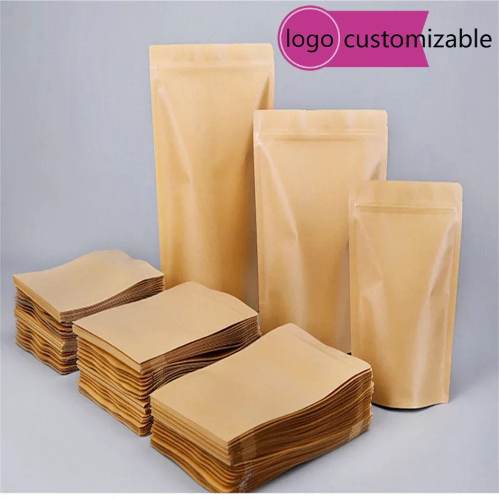 Коричневый крафт-бумага с застежкой-молнией самозапечатывающийся пакет окном