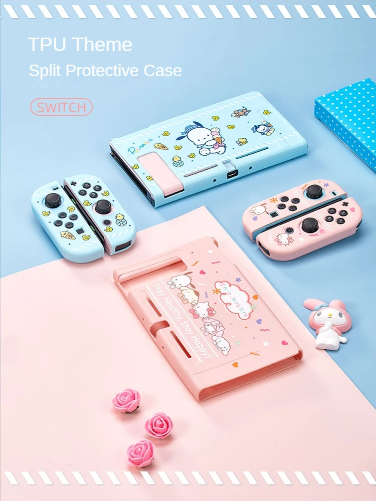 

Soft TPU Switch Protective Case Cover Dockable Handheld Controller Separable for Nintend Switch Case Accessories 3 in 1