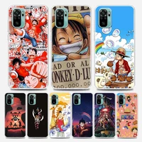 japan anime one piece luffy clear redmi case for note 7 8 9 10 5g 4g 8t pro 8 8a 7a 9a 9c k20 k30 k40 y3 10x 4g silicone