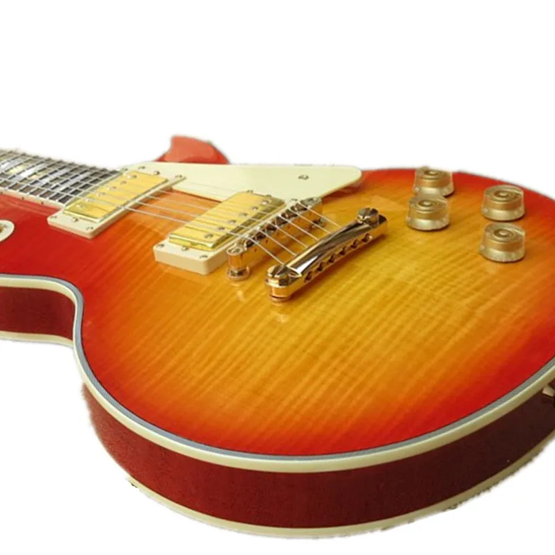 

Promotion! 1959 Jimmy Page Number 2 JP No. 2 Vintage Sunburst electric guitar mahogany body, Flame Maple panel, chrome plated Gr