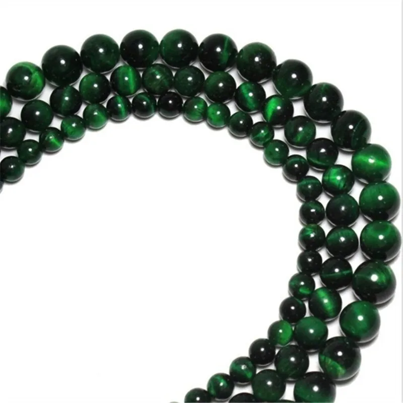

Green Tiger Eye Loose Beads Spacers Charms for Making Women Jewelry