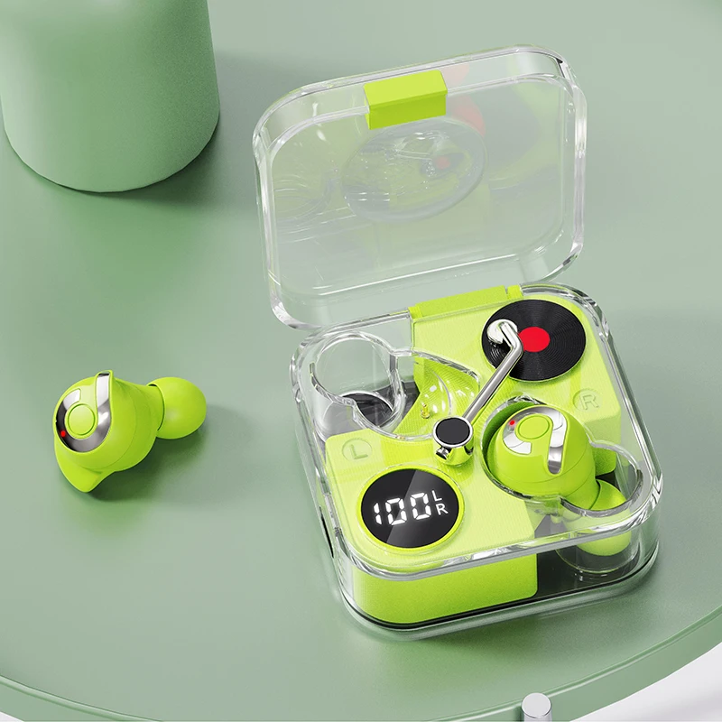 

Wireless Headphones Stereo Full Transparent Game Headphone Bluetooth Earphone 5.1 Deep Bass Earbuds HiFi Mic Earplugs Motion
