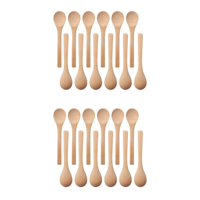 

60 Pieces Mini Wooden Spoon Small Soup Spoons Serving Spoons Condiments Spoons Wooden Honey Teaspoon Wood Color