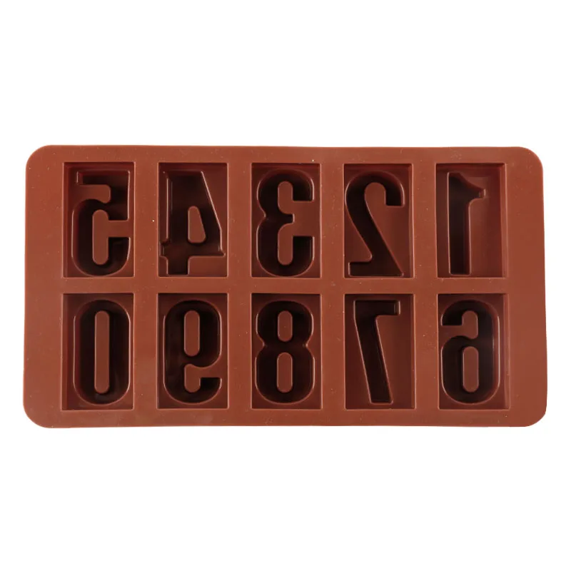 

0-9 Digital Silicone Mold Arabic Numbers Silicone Chocolate Mold Fondant Tray for DIY Cake Decorating Tool