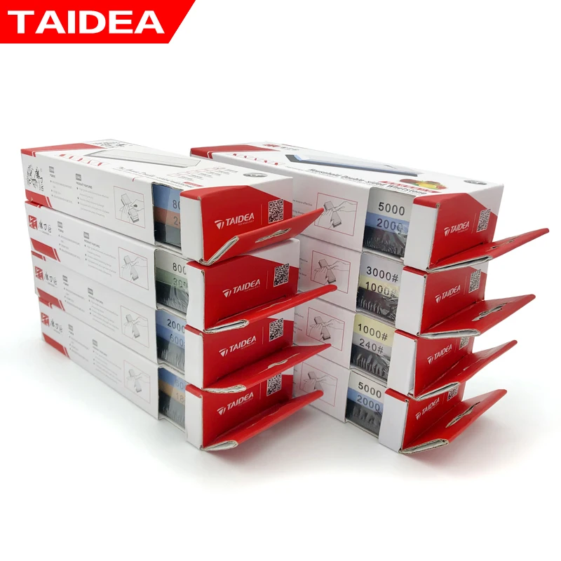 TAIDEA Sharpening Stone Knife Sharpener Whetstone Angle guide 180-8000# Double sided Kitchen System bamboo base | Дом и сад