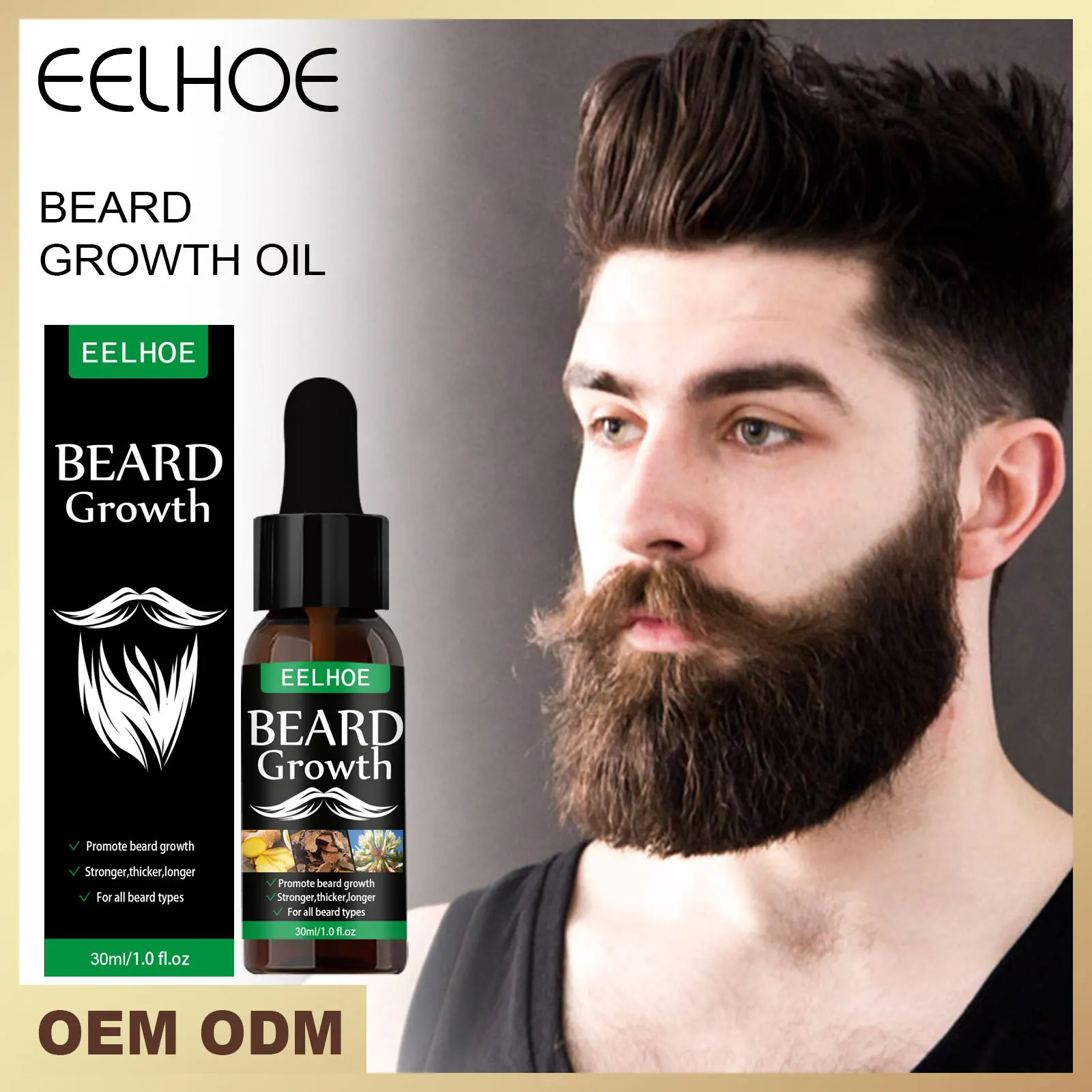 Free Shipping Eelhoe Beard Growth Oil Nourishing Moisturizing Spray Beard Care Promote Liquid