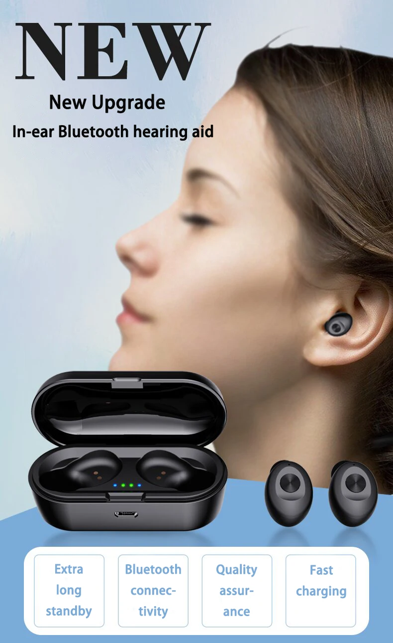 Bluetooth-слуховой аппарат с шумоподавлением беспроводной слуховой цифровой для