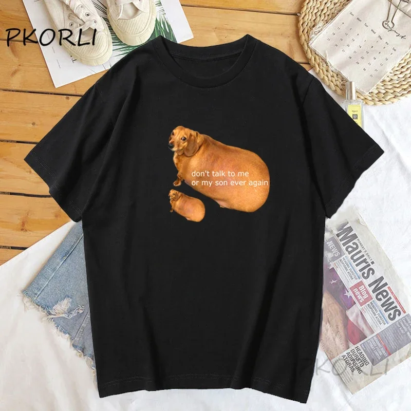 Футболка женская хлопковая с забавным графическим принтом и коротким рукавом