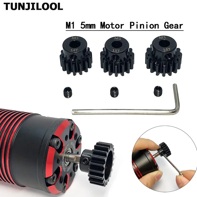 

3Pcs M1 5mm 14T-16T/17T-19T/20T-22T Pinion Motor Gear for 1/8 1/5 RC Buggy Car Monster Truck Carbon Steel Car Gear Tools