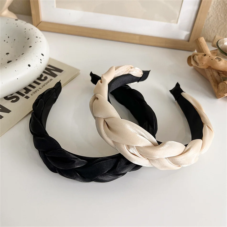 

Sweet Weave Hair Bands for Women Headdress Solid Color Wide Headband Bezel Girls Hairband Hair Hoop Fashion Hair Accessories