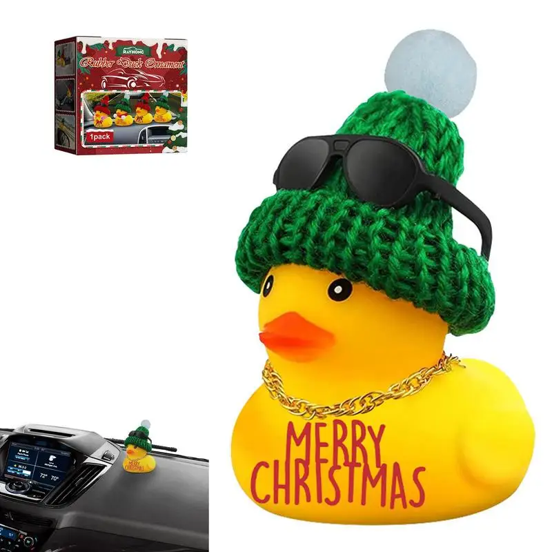 

Yellow Rubber Duck Ornaments Cute Duck Pendent With Sunglasses And Sun Cap For Cars Dashboard And Kids Room Decoration